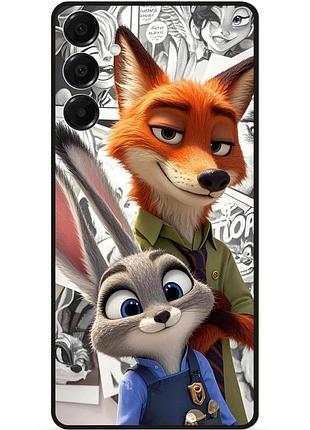 Силиконовый чехол бампер для samsung a37 с рисунком зверополис zootopia