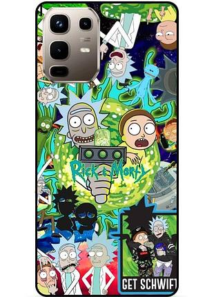 Силиконовый бампер чехол для infinix note 50 pro (x6855) с рисунком rick and morty рик и морти