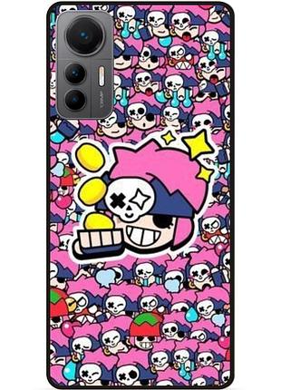 Силиконовый бампер чехол для xiaomi 12 lite стикеры бравл пенни brawl