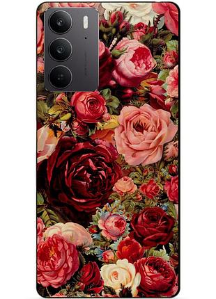 Силіконовий чохол бампер для realme c71 / c75 з малюнком червоні троянди квіти