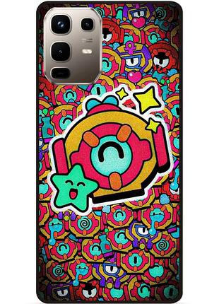 Силиконовый бампер чехол для infinix note 50 pro (x6855) стикеры бравл отис brawl