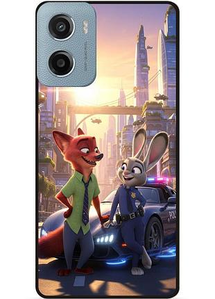 Силиконовый бампер чехол для motorola moto g06 с картинкой джуди зверополис