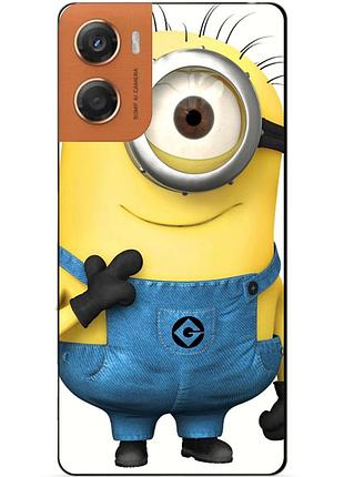Силиконовый бампер чехол для motorola moto g06 с рисунком миньон кевин minion