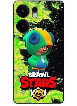 Силіконовий бампер чохол для oppo reno 13f з героєм бравл леон бравл brawl