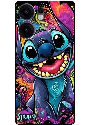 Чехол силиконовый бампер для oppo reno 13f с рисунком стич stitch
