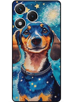 Силиконовый бампер чехол для huawei honor 400 lite с рисунком пес ван гог звездная ночь