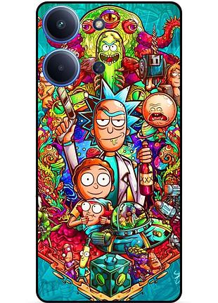 Чехол силиконовый бампер для xiaomi poco c85 с рисунком rick and morty рик и морти