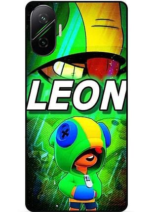 Силіконовий чохол бампер для xiaomi poco f7 з малюнком леон бравл силова ліга leon brawl
