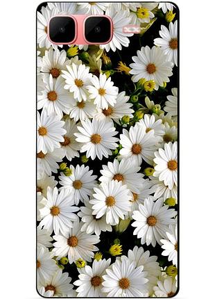 Силіконовий чохол бампер для infinix smart 10 plus з малюнком ромашки квіти