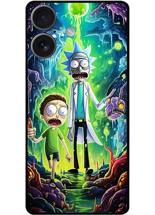 Силиконовый чехол бампер для tecno spark go 2 (km4) с рисунком рик и морти rick and morty