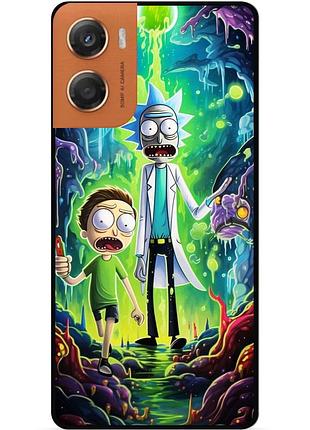 Силиконовый чехол бампер для motorola moto g06 с рисунком рик и морти rick and morty