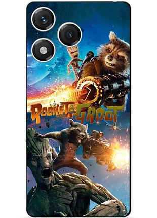 Чехол силиконовый бампер для huawei honor 400 lite rocket groot ракета грут стражи галактики