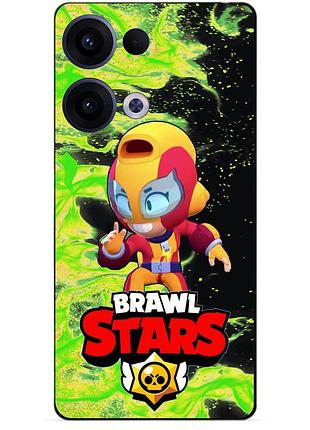 Чехол силиконовый бампер для oppo reno 13 с героем бравл макс brawl