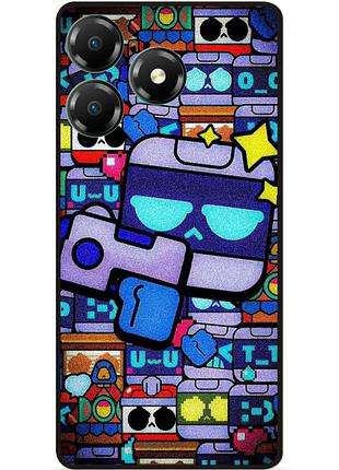 Силіконовий чохол бампер для zte blade a36 стікери 8-бит бравл 8-bit brawl