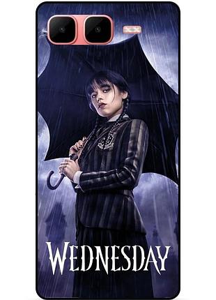 Чехол силиконовый бампер для infinix smart 10 plus с рисунком wednesday уэнздей