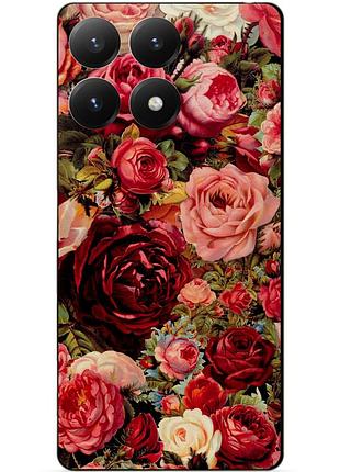 Чехол силиконовый бампер для motorola edge 60 pro с рисунком красные розы цветы