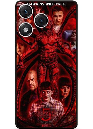 Силиконовый бампер чехол для huawei honor 400 lite с картинкой stranger things очень странные дела
