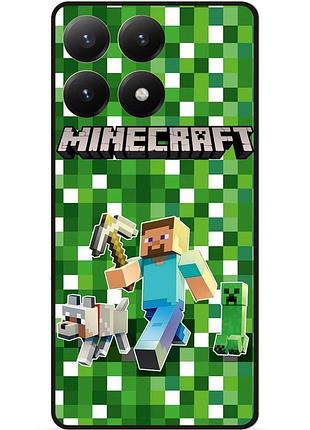 Силиконовый бампер чехол для motorola edge 60 pro стив minecraft крипер майнкрафт