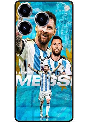 Силиконовый бампер чехол для zte blade a76 с рисунком messi месси