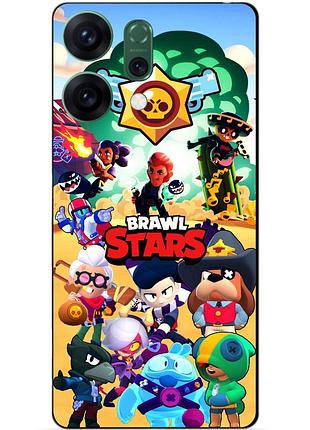 Силіконовий чохол бампер для oppo reno 14 з картинкою бравл силова ліга нокаут brawl леон ворон