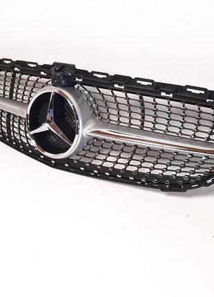 Решетка радиатора mercedes c-class w205 diamond style silver (elegant, amg-пакет версии бампера)