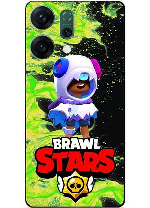 Силіконовий бампер чохол для oppo reno 14 з героєм бравл леон хэллоуинский brawl