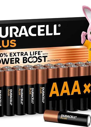 Батарейки duracell plus aaa (24 шт. в упаковке) — щелочные батарейки 1,5 в
