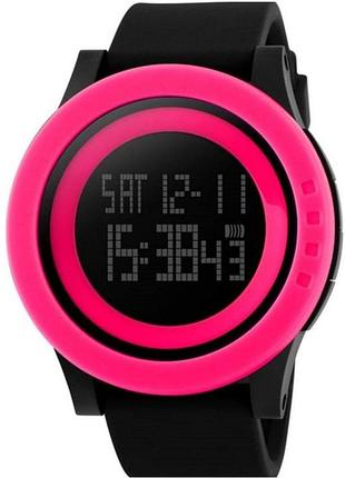 Годинник skmei 1142bkrd red | спортивний цифровий годинник з led-підсвіткою, водонепроникний 5 atm