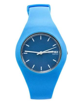 Годинник skmei 9068dkbu blue жіночий кварцовий годинник із силіконовим ремінцем, синій стильний аксесуар