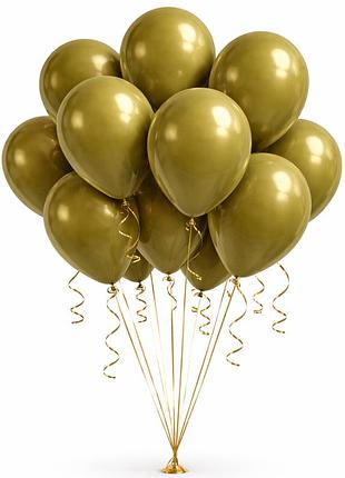 Надувные воздушные шарики ballons 26 см (10") 100 шт наполнение воздухом или гелием темное золото