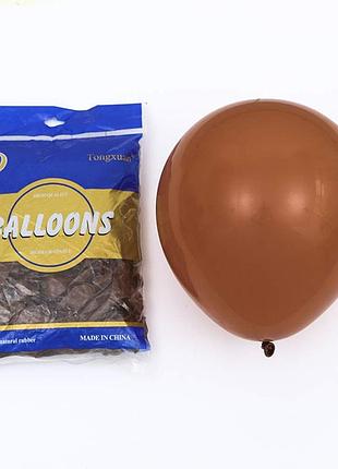 Надувные воздушные шарики ballons 26 см (10") 100 шт наполнение воздухом или гелием коричневый