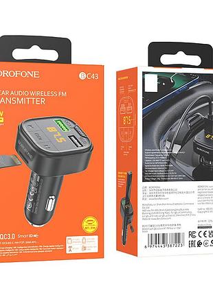 Азу fm модулятор borofone bc43 flash qc3.0 black