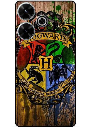 Чехол силиконовый бампер для xiaomi poco m6 4g с рисунком hogwarts хогвартс гарри поттер harry potter