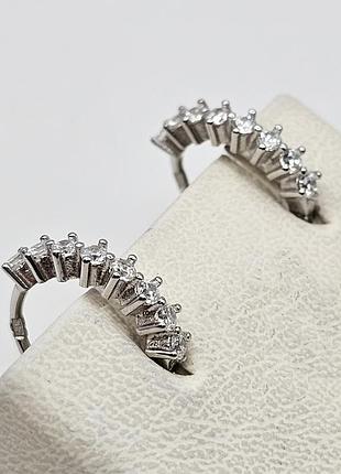 Сережки кольца серебряные с кубическим цирконием 1,92 г