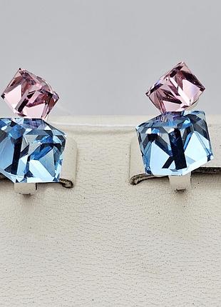 Сережки серебряные с кристаллами swarovski 7,52 г