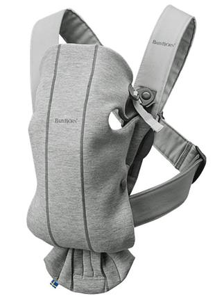Рюкзак-кенгуру babybjorn mini light grey 3d jersey