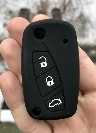 Силиконовый чехол для ключа citroen berlingo ,c2,c3 aircross,picasso,c4,c5 crosstourer,c6, c-crosser,c-elysée,spacetourer черный