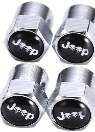 Защитные колпачки на ниппеля джип jeep серебристый