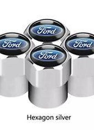 Защитные колпачки на ниппеля ford форд серебристый