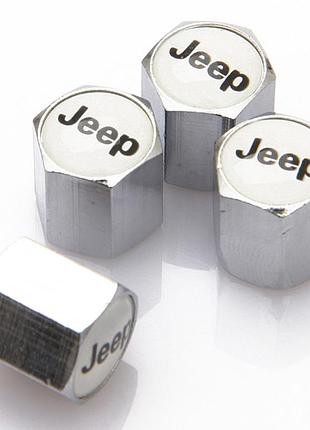 Защитные колпачки на ниппеля джип jeep серебристый