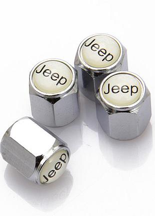Защитные колпачки на ниппеля джип jeep серебристый