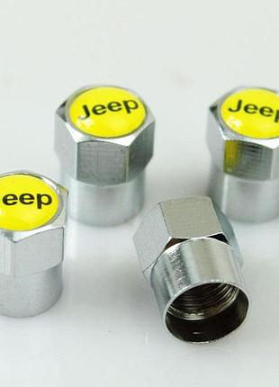 Защитные колпачки на ниппеля джип jeep серебристый