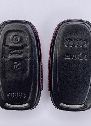 Кожаный чехол для ключа audi tt e-tron a8 q8 q5 a5 a4 a6 q3 s4 rs6 a3 q7 черный