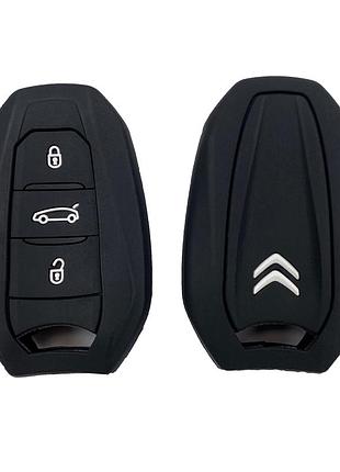 Силиконовый чехол для ключа citroen berlingo ,c2,c3 aircross,picasso,c4,c5 crosstourer,c6, c-crosser,c-elysée,spacetourer черный