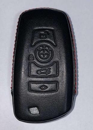 Кожаный чехол для ключа bmw i3 x1 ix 5 series 7 series i4 4 series x6 3 series 2 series x5 x3 x2 x7 x4 черный