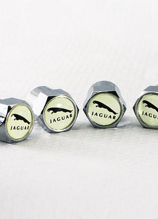 Защитные колпачки на ниппеля ягуар jaguar серебристый