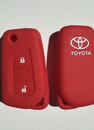 Силиконовый чехол для ключа toyota tundra verso avensis land cruiser yaris highlander rav4 c-hr camry hilux красный