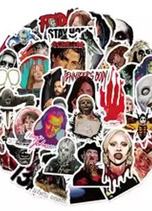 Набор наклеек хэллоуин 50 шт horror gothic dark стикеры ужасы персонажи