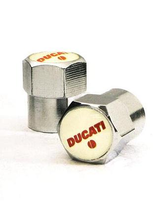 Защитные колпачки на ниппеля ducati дукати серебристый