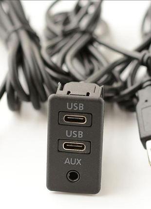 Автомобильный usb порт для крепления на приборной панели aux usb type-c